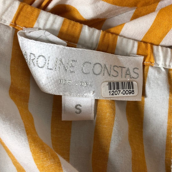 Caroline Constas Onira Top Striped Blouson Sleeve Crop Orange White Size Small - Picture 8 of 13